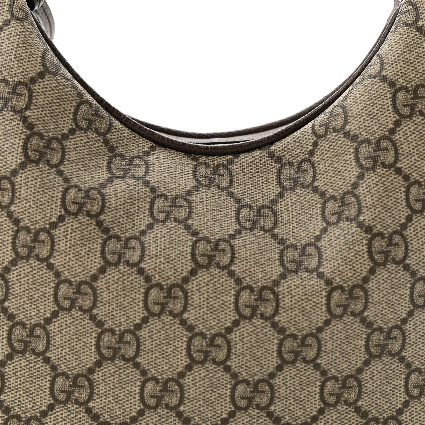 GG Supreme Monogram Textured Calfskin Web Small Attache Shoulder Bag Beige Ebony New Acero