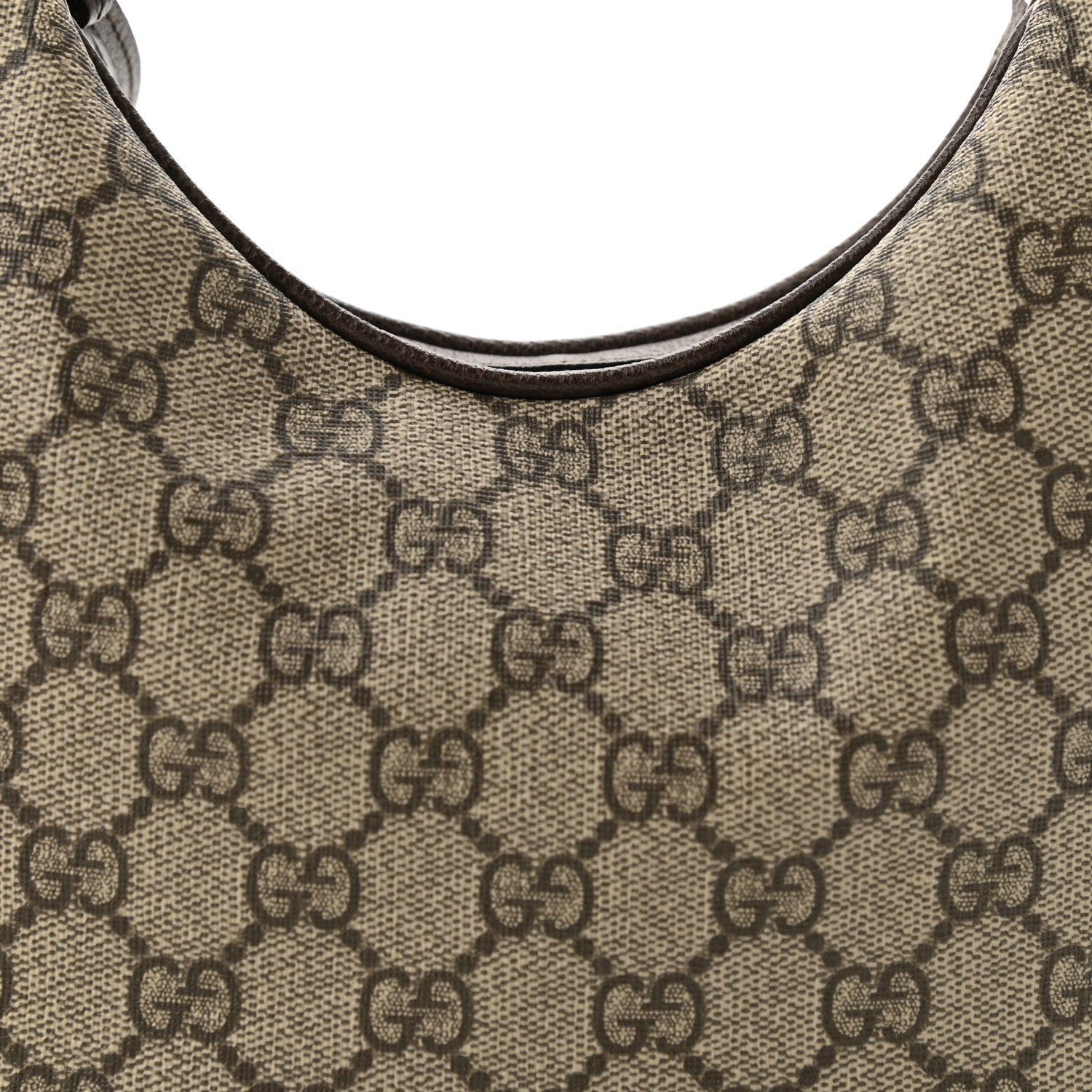 Gucci GG Supreme Monogram Textured Calfskin Web Small Attache Shoulder Bag Beige Ebony New Acero 8 of 11