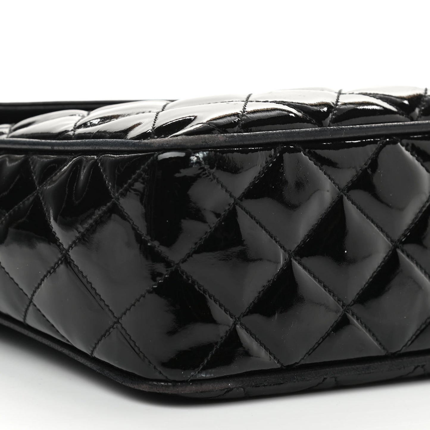 Patent Quilted Tassel Camera Case Black