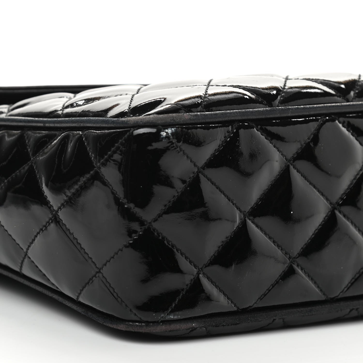 Chanel Patent Quilted Tassel Camera Case Black 10 of 14
