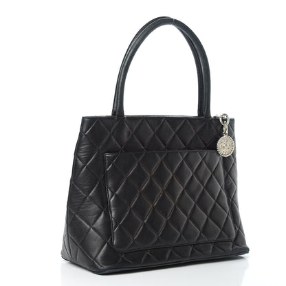 Chanel Lambskin Quilted Medallion Tote Black 3 of 20