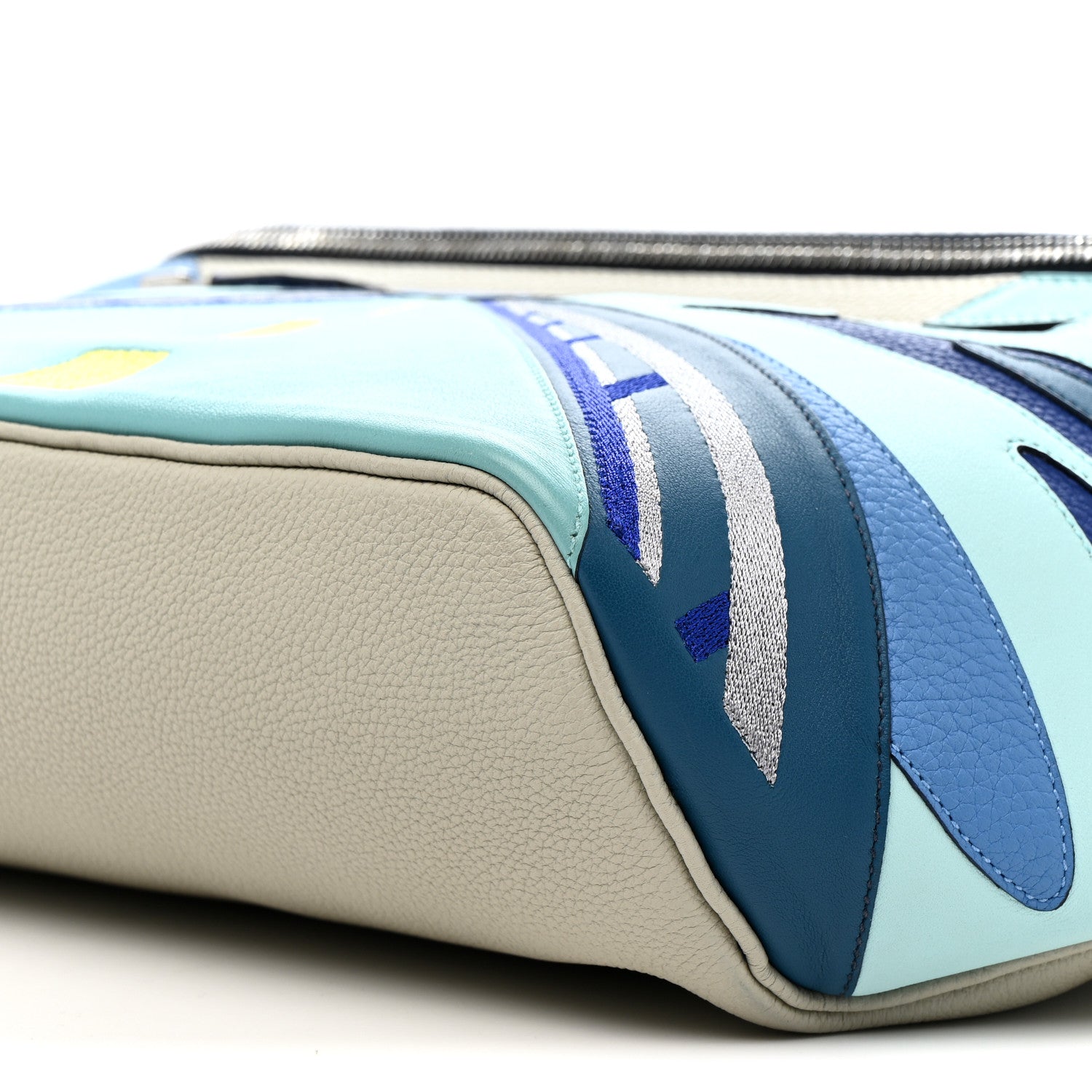 Hermes Togo Swift Endless Road Cityslide Belt Bag GM Gris Perle Bleu Electrique 10 of 12