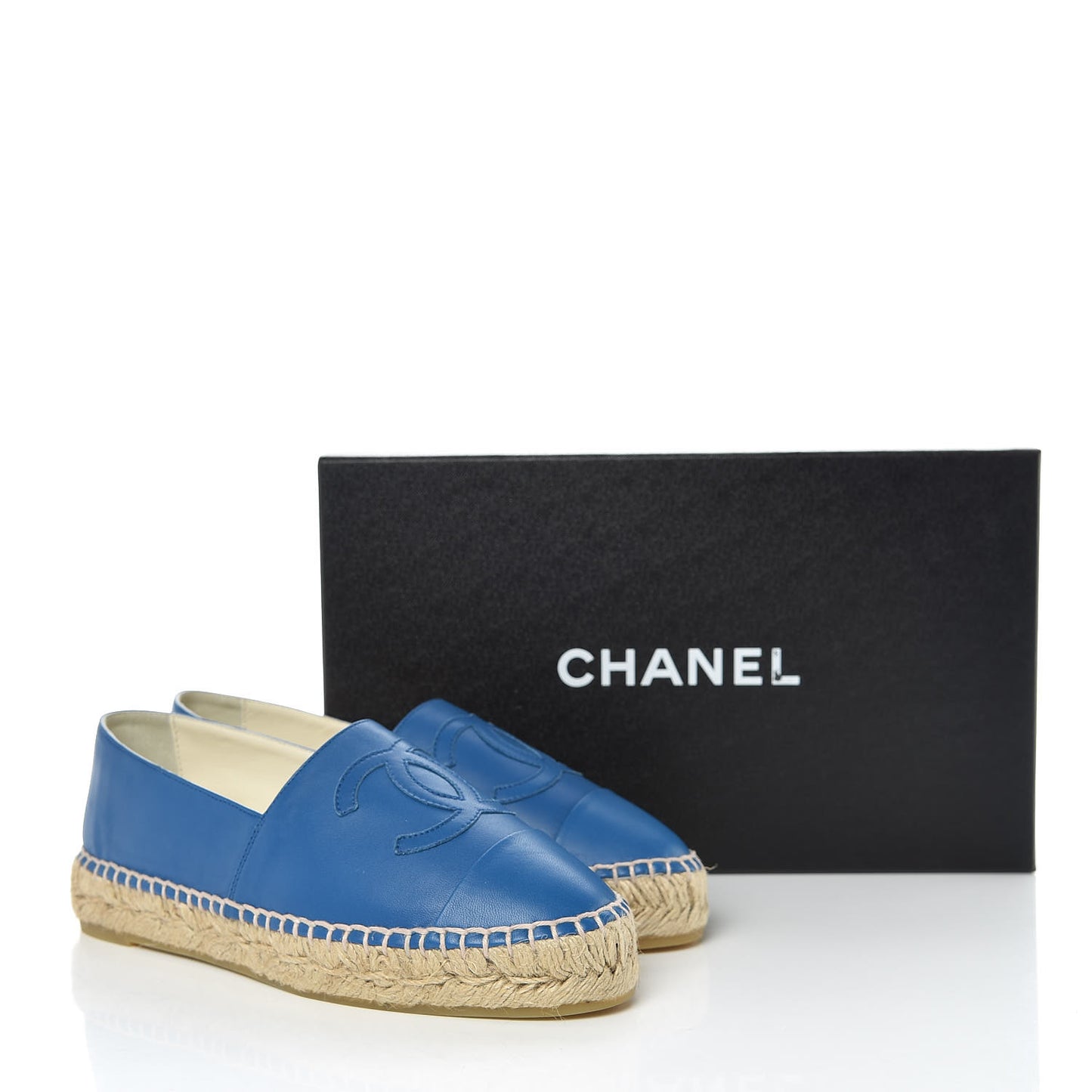 Lambskin CC Espadrilles 36 Blue