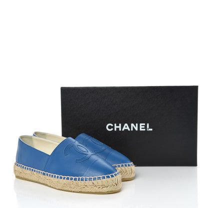 Chanel Lambskin CC Espadrilles 36 Blue 9 of 9