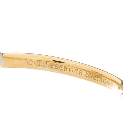 Tiffany 18K Yellow Gold Platinum Diamond Schlumberger Lynn Ring 50 5.5 5 of 5