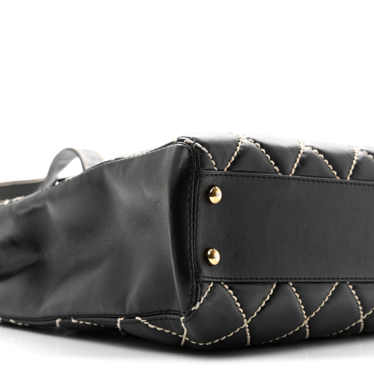 Chanel Calfskin Wild Stitch Medium Tote Black 9 of 10