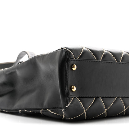 Chanel Calfskin Wild Stitch Medium Tote Black 9 of 10