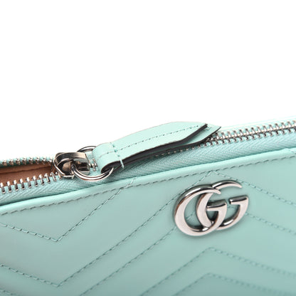 Gucci Calfskin Matelasse GG Marmont Wrist Wallet Water Green 11 of 12