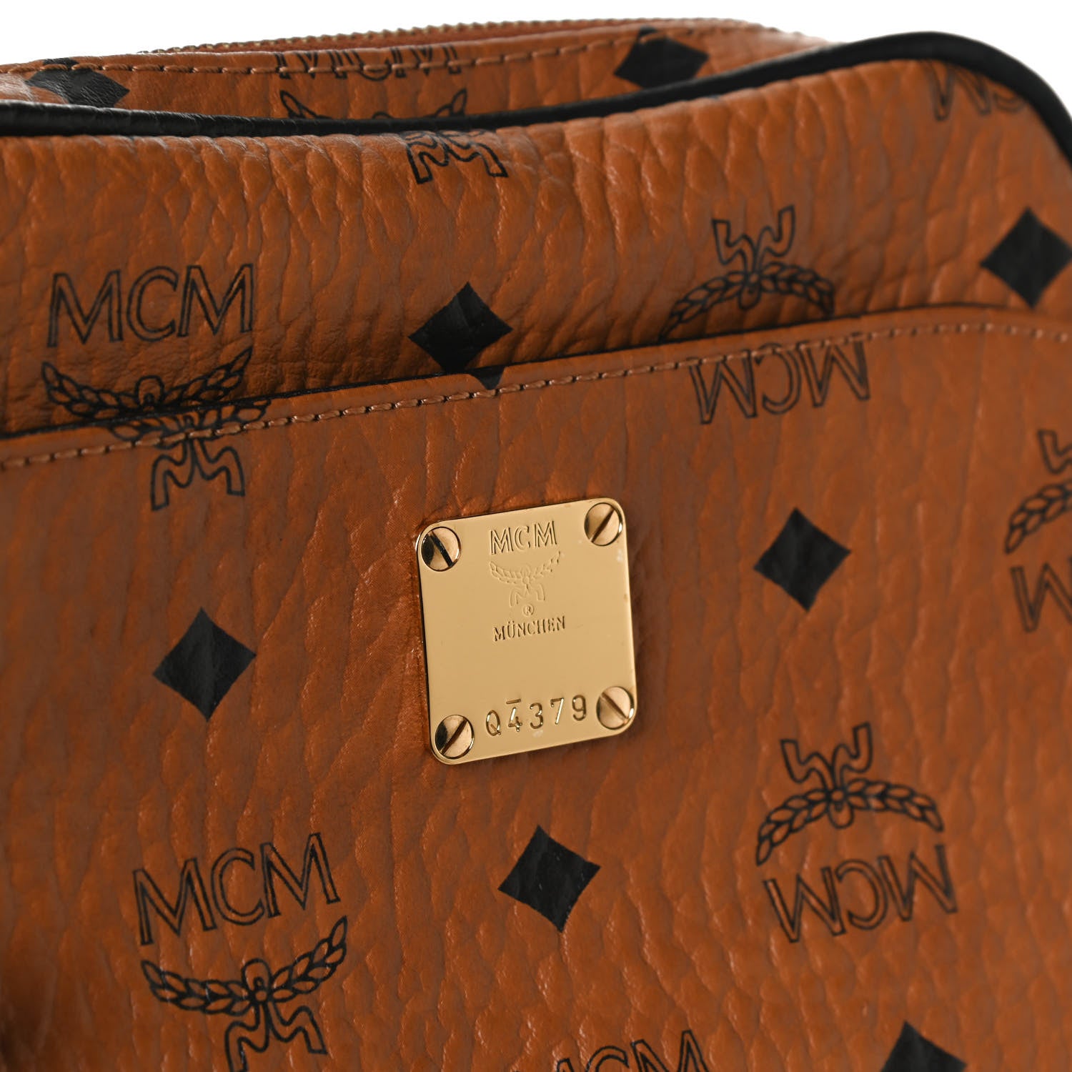 MCM Visetos Mini Camera Crossbody Bag Cognac 11 of 12