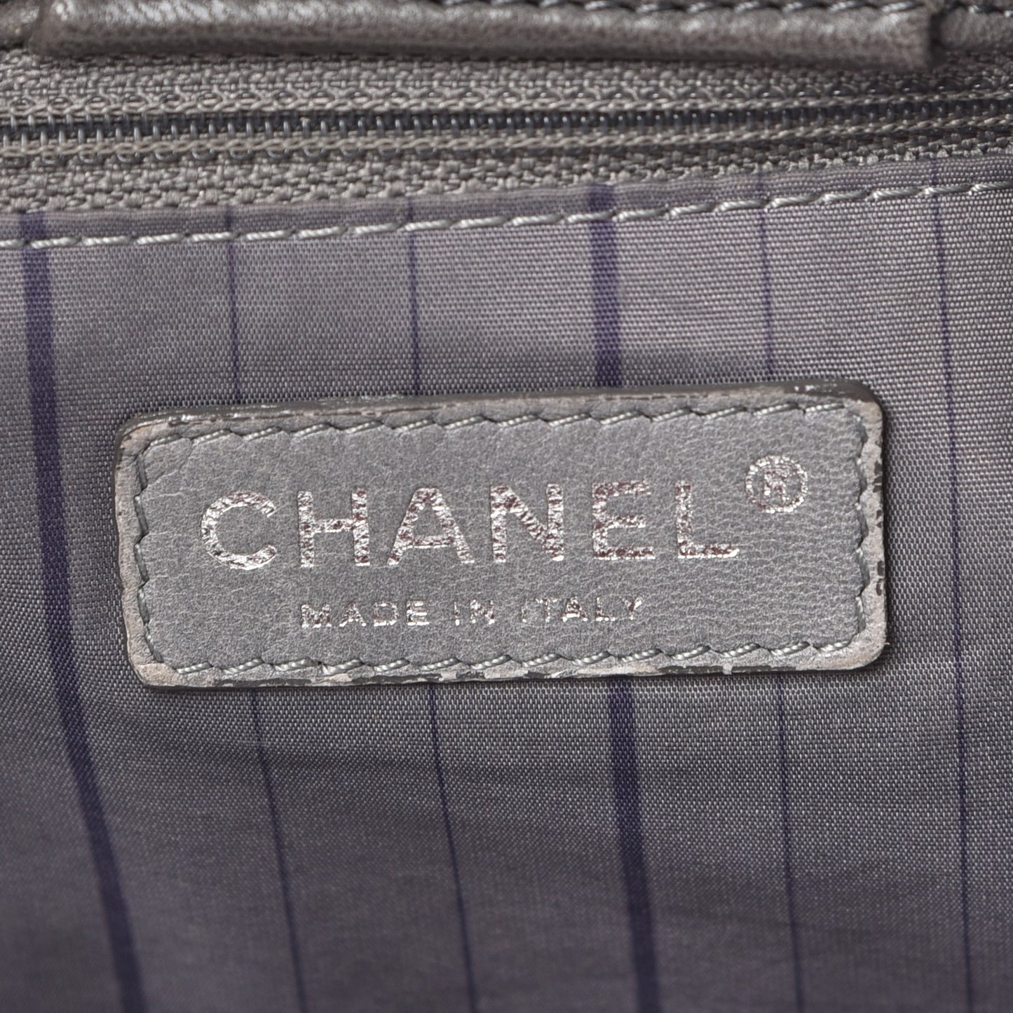 Lambskin Studded Accordion CC Flap Grey