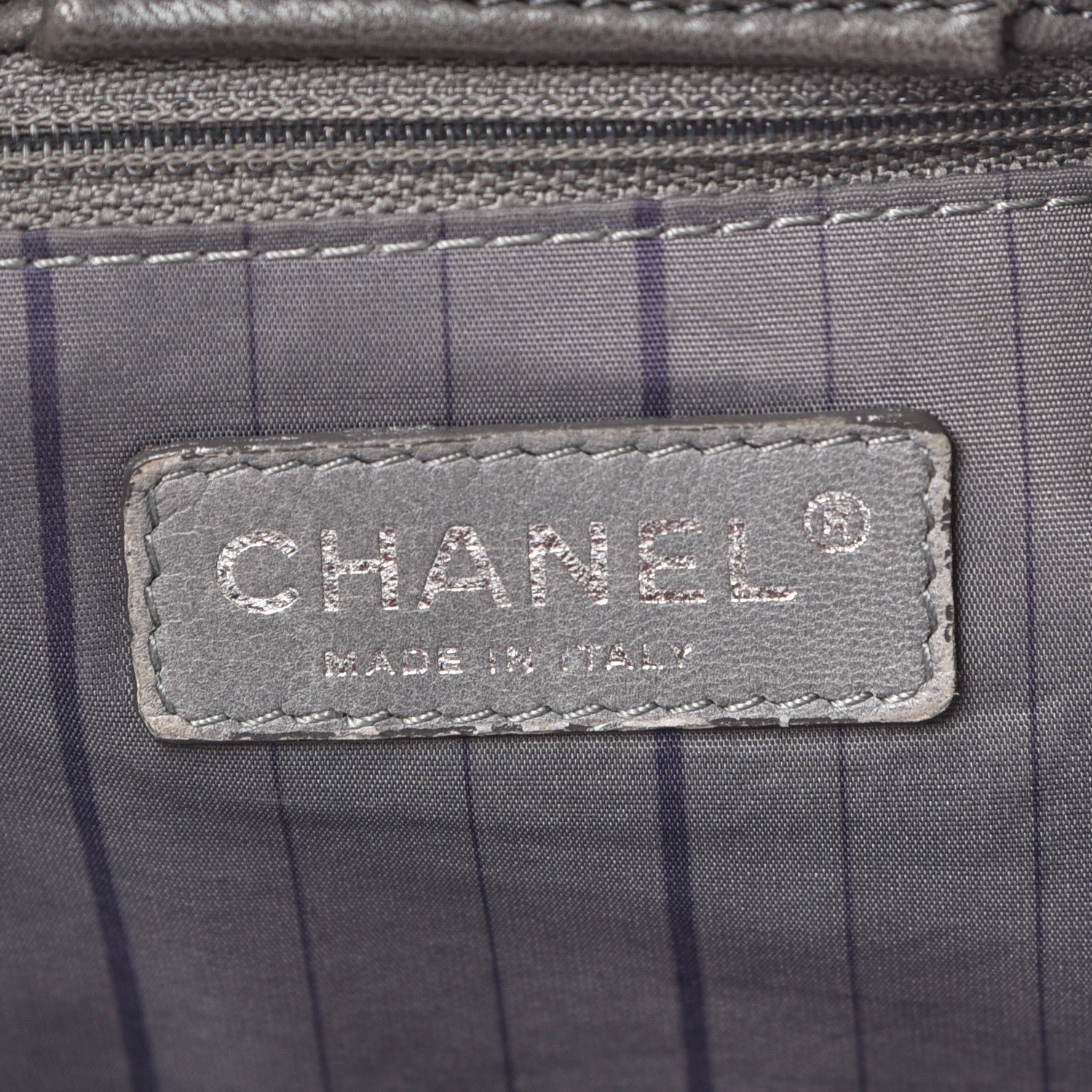 Chanel Lambskin Studded Accordion CC Flap Grey 7 of 13