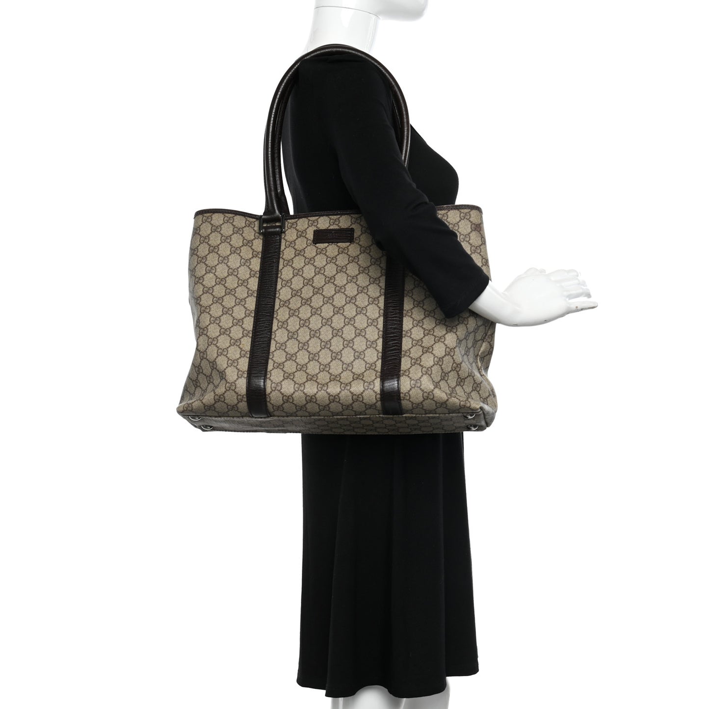 GG Plus Monogram Medium Joy Tote Dark Brown