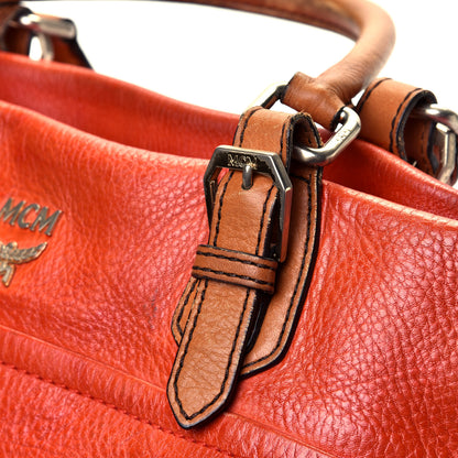 MCM Calfskin Ottomar Monogram Tote Orange 5 of 7