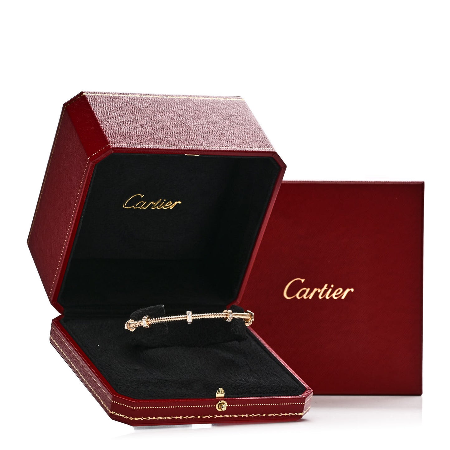18K Pink Gold Diamond Ecrou de Cartier Bracelet 20