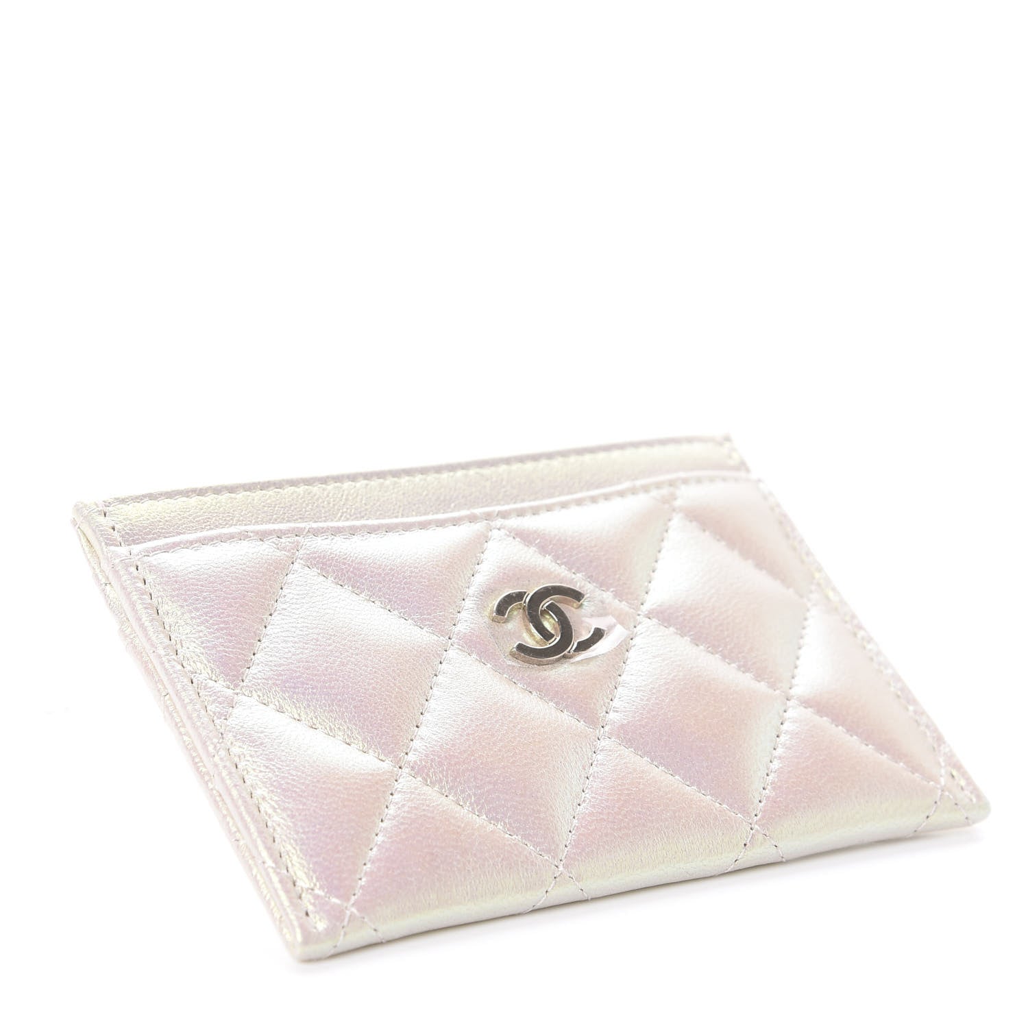 Chanel Iridescent Lambskin Quilted Card Holder Ivory 4 of 8