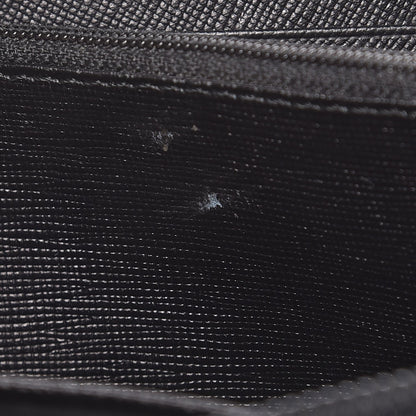 Prada Saffiano Zip Around Wallet Black 15 of 19