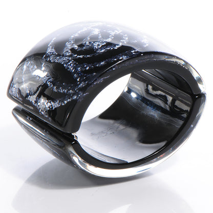 Chanel Camellia Glitter CC Cuff Black 3 of 7