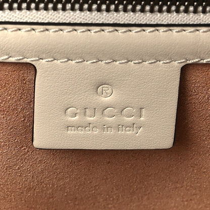 Gucci Calfskin Matelasse Sylvie Web Small GG Marmont Top Handle Shoulder Bag White 6 of 9
