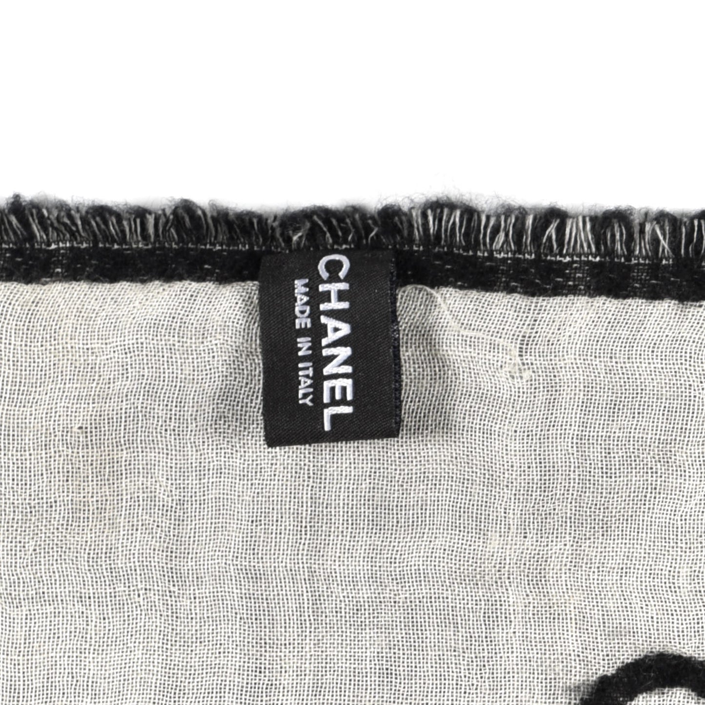 Wool Cashmere CC Scarf Black White