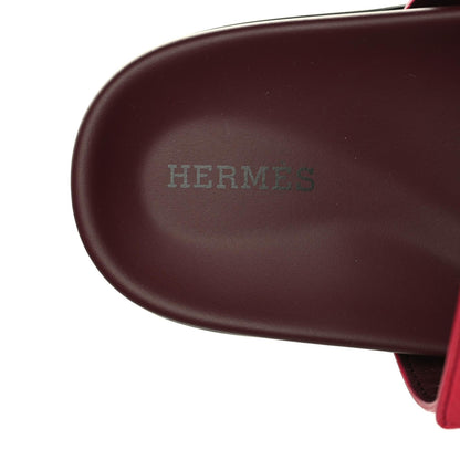 Hermes Suede Goatskin Womens Chypre Sandals 38 Rouge Marsala 6 of 9