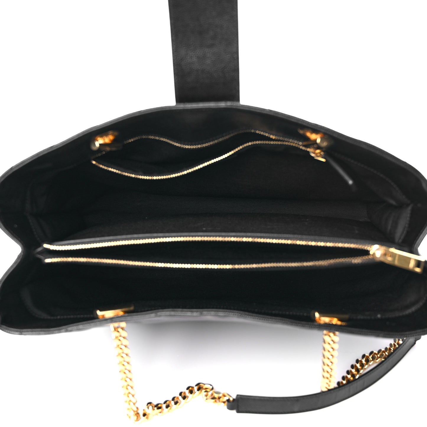 Grain De Poudre Matelasse Chevron Monogram Shopping Bag Black