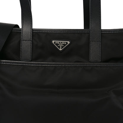 Prada Tessuto Nylon Saffiano Tote Black 7 of 9