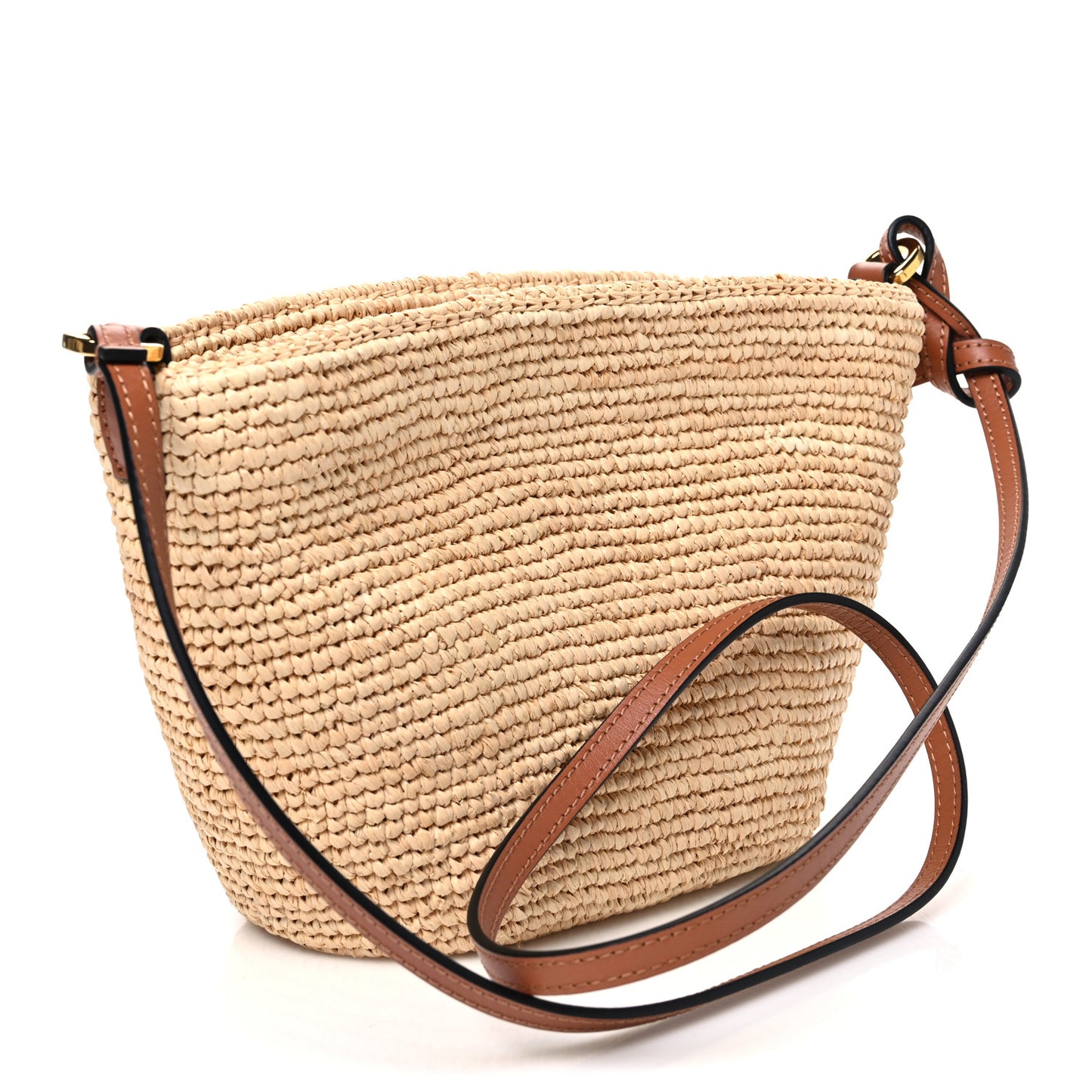 Calfskin Raffia Paulas Ibiza Pochette Bag Natural Tan
