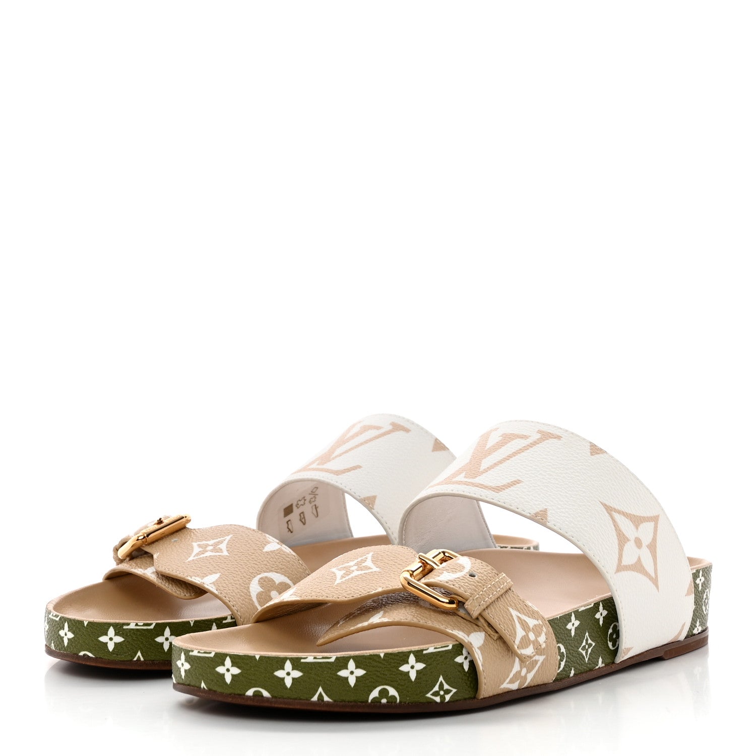 Louis Vuitton Monogram Giant Bom Dia Flat Mule Sandals 38.5 White Moka 3 of 8