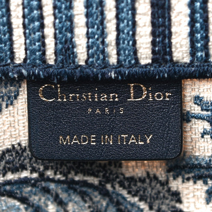 Christian Dior Canvas Embroidered Large Palm Tree Toile De Jouy Book Tote Blue Multicolor 9 of 11