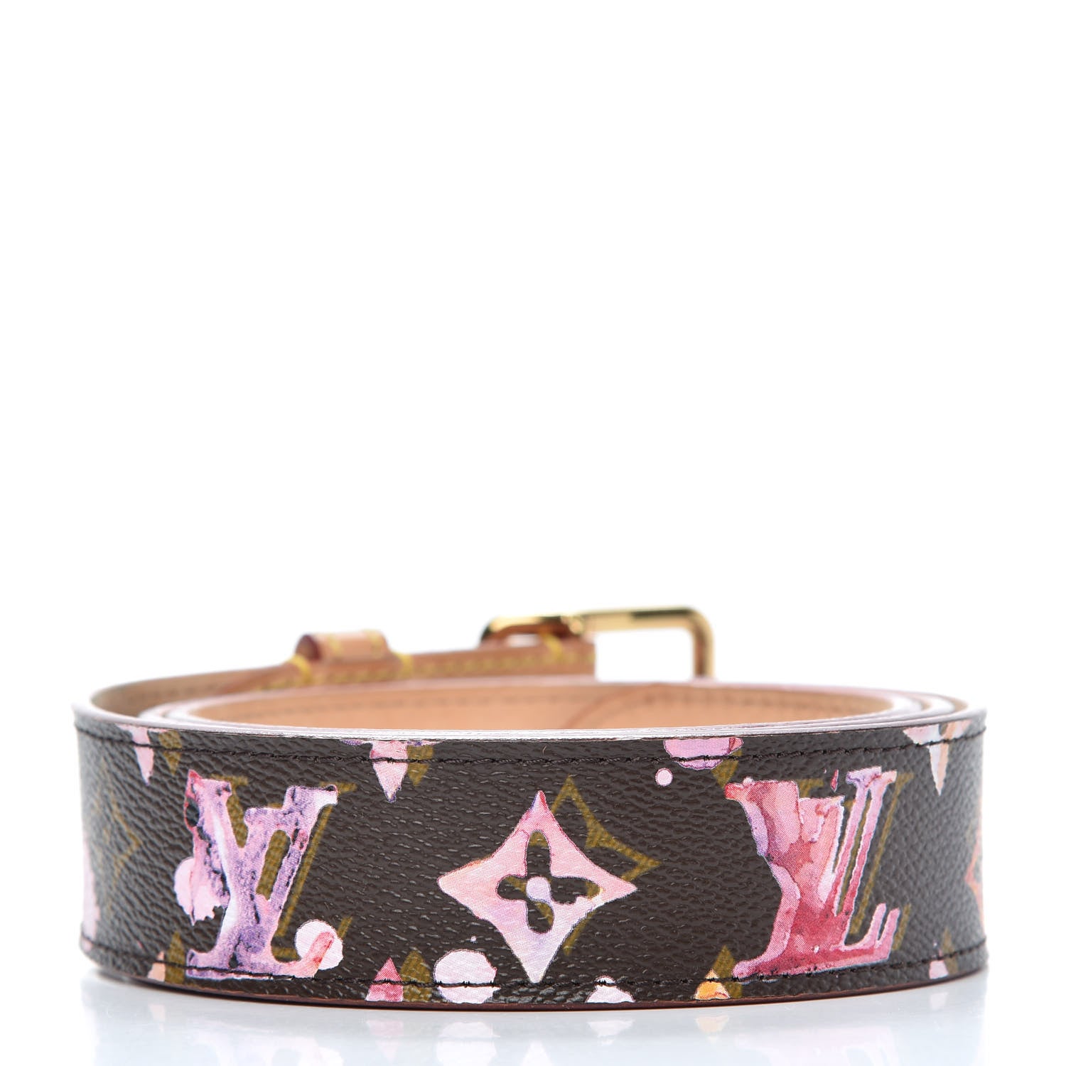 Louis Vuitton Monogram Watercolor Aquarelle Belt 95 38 Brown 2 of 8