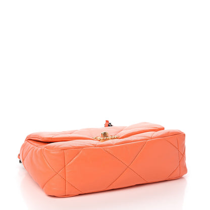 Chanel Goatskin Quilted Medium 19 Flap Orange 3 of 10