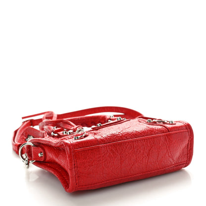Balenciaga Agneau Classic Silver Hardware Nano City Rouge Groseille 5 of 11