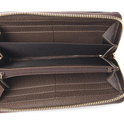 Gucci GG Supreme Monogram Web Ophidia Zip Around Wallet Brown 4 of 7