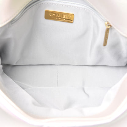 Chanel Iridescent Calfskin Quilted Large 19 Flap White 5 of 11