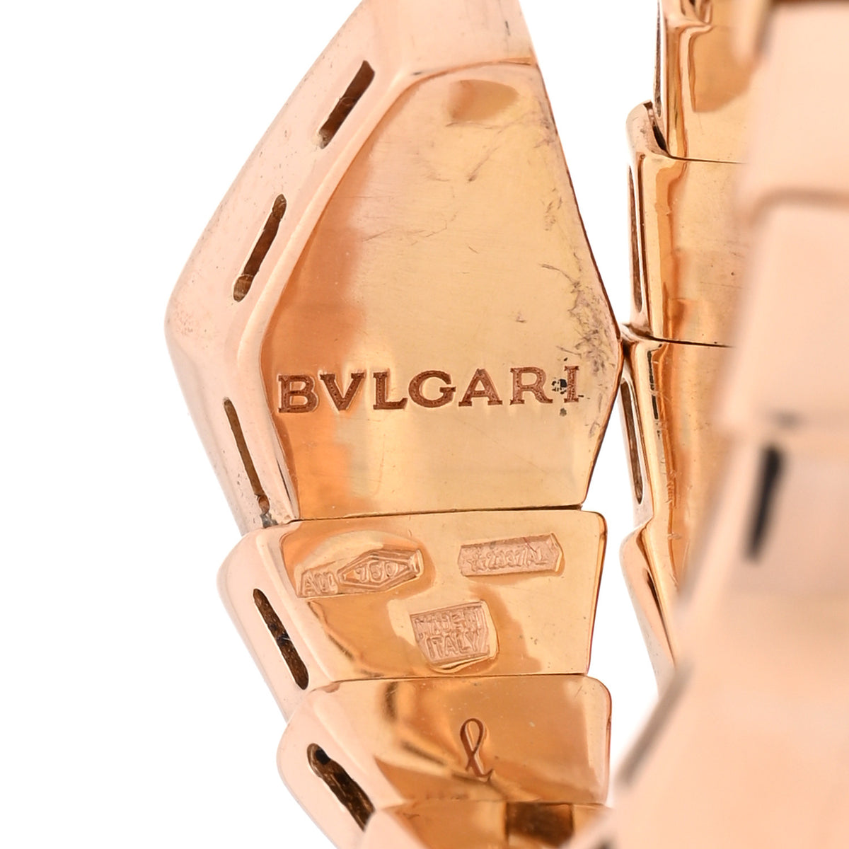 Bulgari 18K Rose Gold Diamond Serpenti Viper Ring L 3 of 4