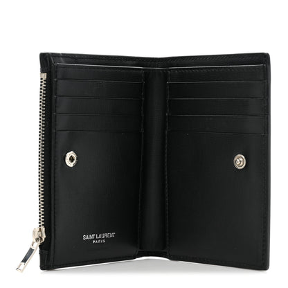 Saint Laurent Calfskin Monogram Bi Fold Zipped Wallet Black 5 of 12