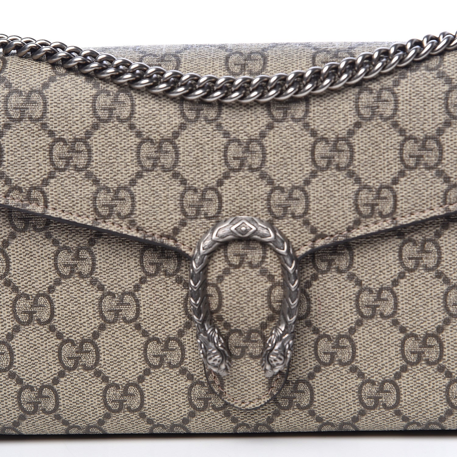 Gucci GG Supreme Monogram Mini Dionysus Chain Wallet Beige Vulcanic Red 10 of 11