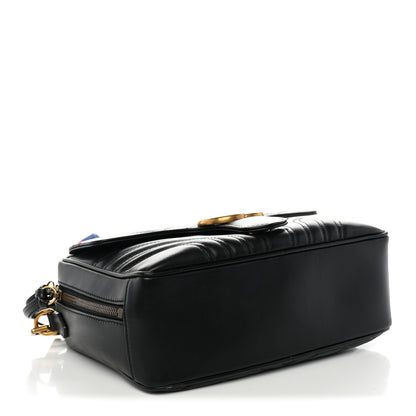 Gucci Calfskin Matelasse Sylvie Web Small GG Marmont Top Handle Shoulder Bag Black 4 of 10