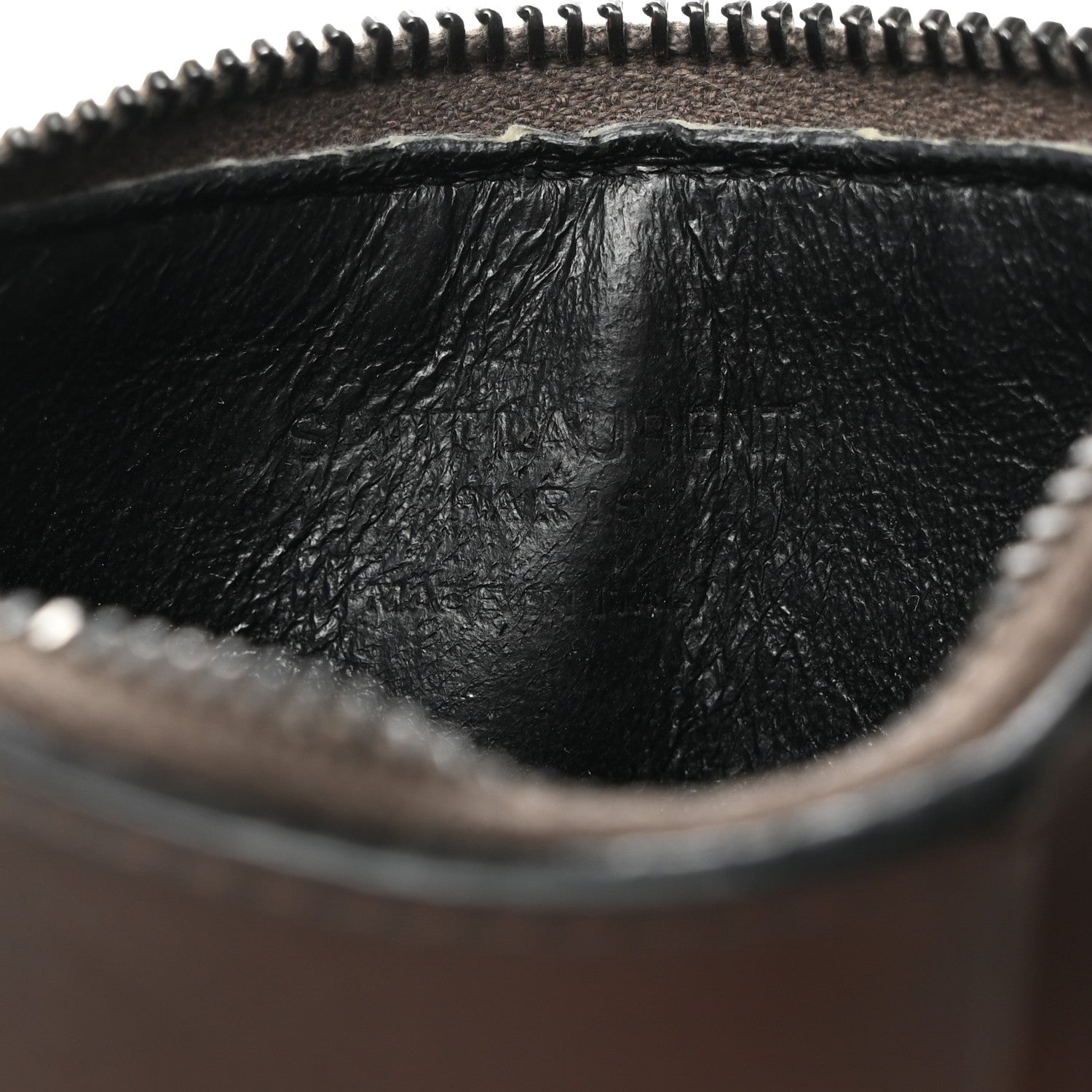 Saint Laurent Calfskin 5 Fragments Zip Pouch Card Holder Fog 7 of 10