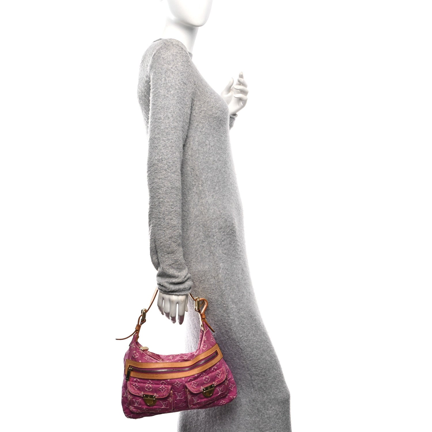 Louis Vuitton Denim Baggy PM Fuchsia 2 of 12