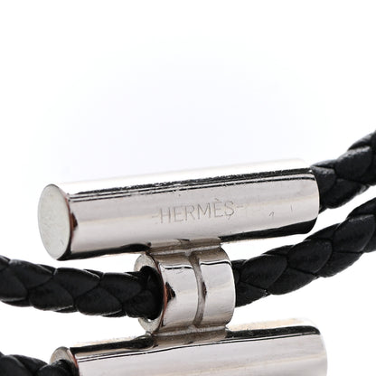 Hermes Swift Double Wrap Cord Tournis Tresse Bracelet Black 4 of 4