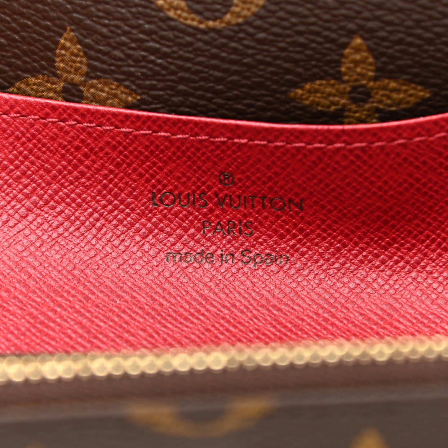 Monogram Emilie Wallet Red