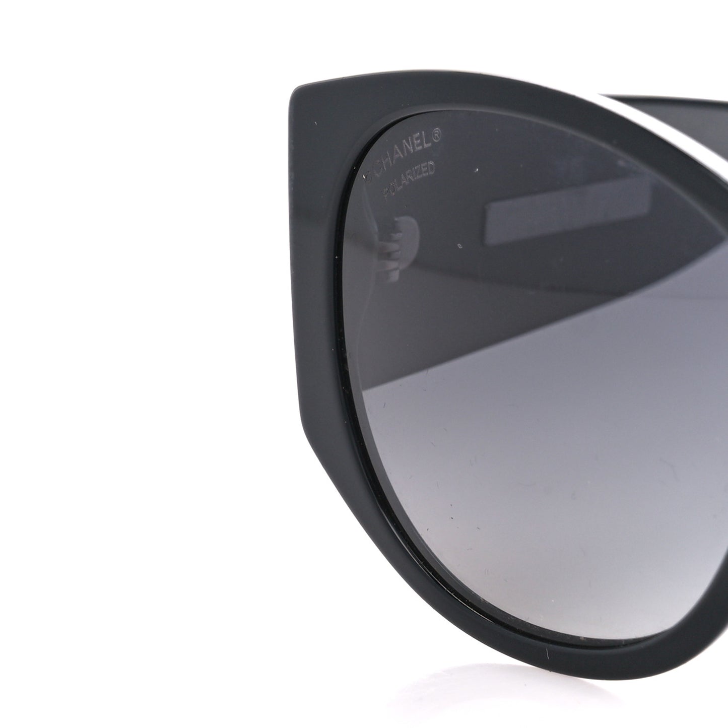 Acetate Polarized Oval Sunglasses 5411-A Black