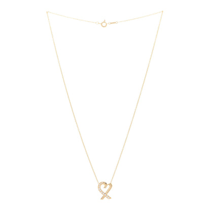 Tiffany 18K Yellow Gold Diamond Small Paloma Picasso Loving Heart Pendant Necklace 3 of 5