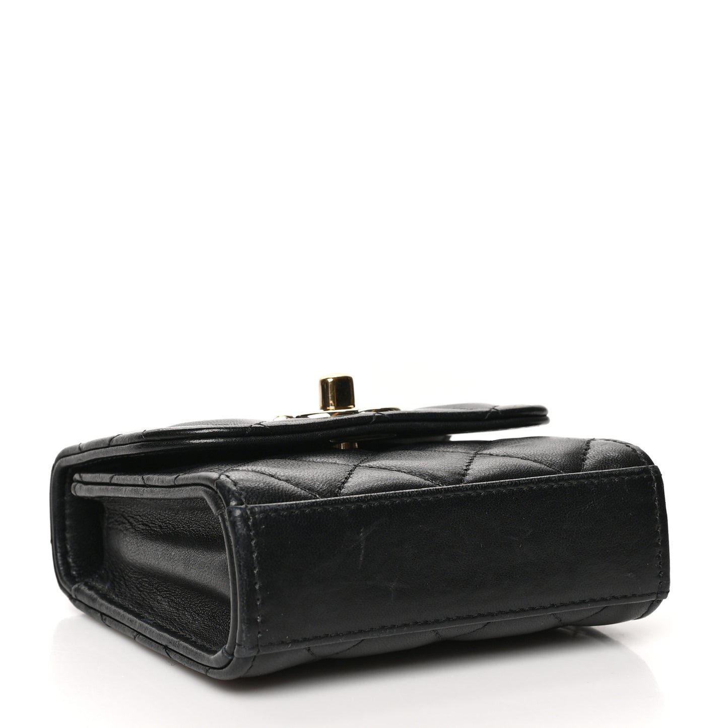 Lambskin Quilted Mini Trendy CC Chain Wallet Black