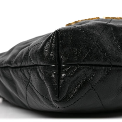 Chanel Shiny Crumpled Calfskin Quilted Pearl Mini Chanel 22 Black 8 of 9