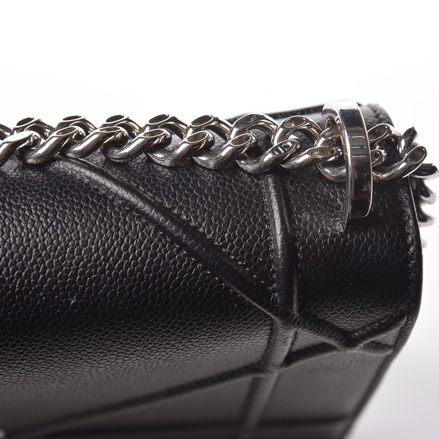 Christian Dior Grained Calfskin Medium Diorama Flap Bag Black 9 of 12