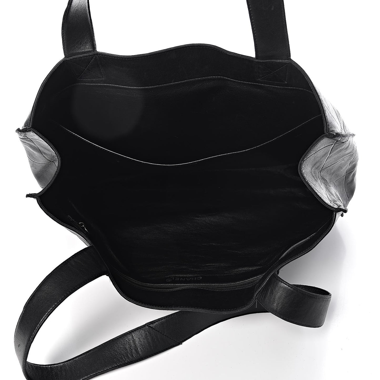 Lambskin Diamond Embossed Tote Black