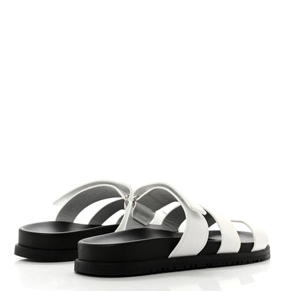 Hermes Calfskin Womens Chypre Sandals 38 White 4 of 9