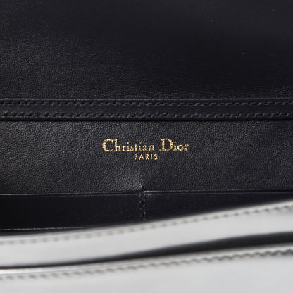 Christian Dior Metallic Patent Micro-Cannage Diorama Wallet on Chain Pouch Silver 8 of 10